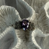 925 Sterling Silver Amethyst & Marcasite Ring Size 7