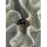 925 Sterling Silver Amethyst & Marcasite Ring Size 7