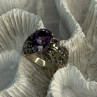 925 Sterling Silver Amethyst & Marcasite Ring Size 7