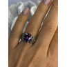 925 Sterling Silver Amethyst & Marcasite Ring Size 7