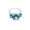 925 Sterling Silver Aquamarine Ring Size 9