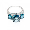 925 Sterling Silver Aquamarine Ring Size 9