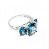 925 Sterling Silver Aquamarine Ring Size 9