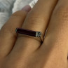 925 Sterling Silver Spinel & Marcasite Ring Size 7.5