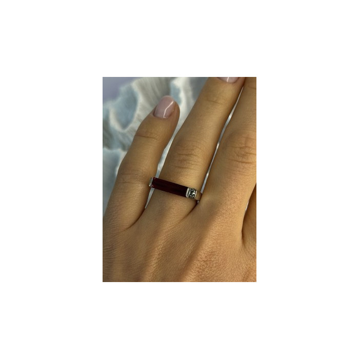 925 Sterling Silver Spinel & Marcasite Ring Size 7.5