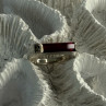 925 Sterling Silver Spinel & Marcasite Ring Size 7.5