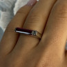 925 Sterling Silver Spinel & Marcasite Ring Size 7.5