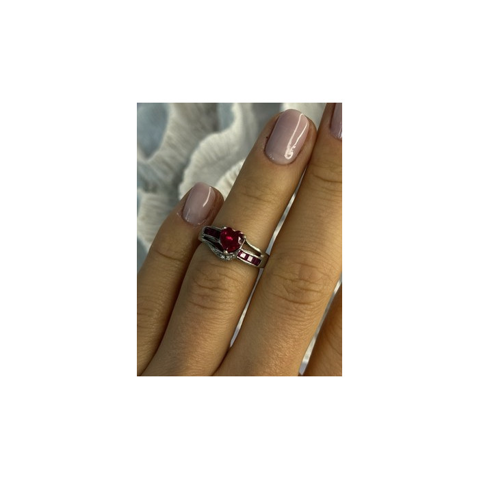 925 Sterling Silver Spinel Heart Ring Size 5