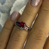 925 Sterling Silver Spinel Heart Ring Size 5