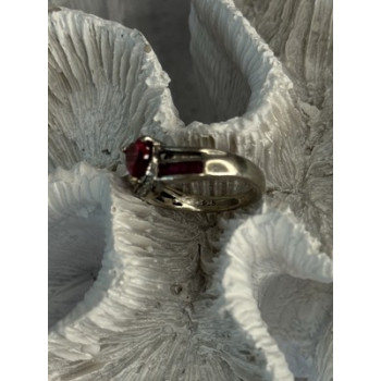 925 Sterling Silver Spinel Heart Ring Size 5