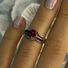 925 Sterling Silver Spinel Heart Ring Size 5