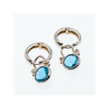 Vintage 925 Sterling Silver Topaz Earrings