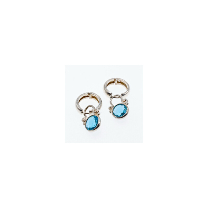 Vintage 925 Sterling Silver Topaz Earrings