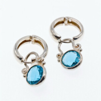 Vintage 925 Sterling Silver Topaz Earrings