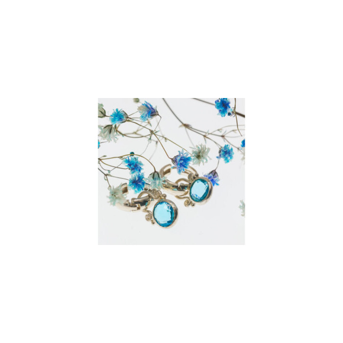 Vintage 925 Sterling Silver Topaz Earrings