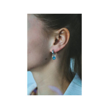 Vintage 925 Sterling Silver Topaz Earrings