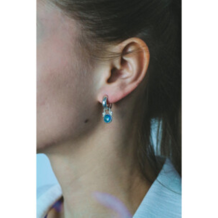Vintage 925 Sterling Silver Topaz Earrings