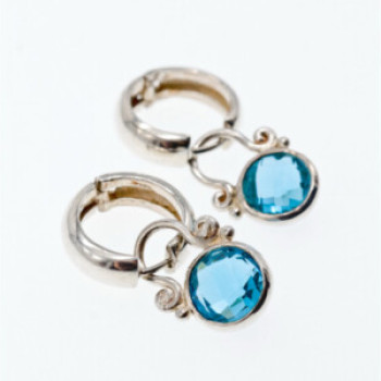 Vintage 925 Sterling Silver Topaz Earrings