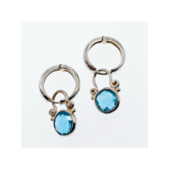 Vintage 925 Sterling Silver Topaz Earrings