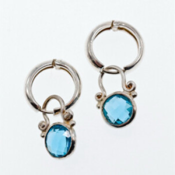 Vintage 925 Sterling Silver Topaz Earrings