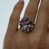 925 Sterling Silver Pink & White CZ 
