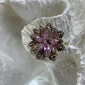 925 Sterling Silver Pink & White CZ 