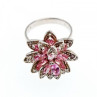 925 Sterling Silver Pink & White CZ 