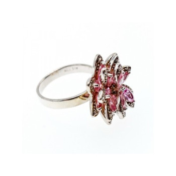 925 Sterling Silver Pink & White CZ 