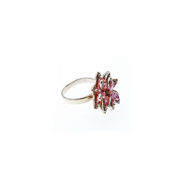 925 Sterling Silver Pink & White CZ 