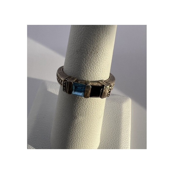 925 Sterling Silver Topaz & Tourmaline Ring Size 5.5