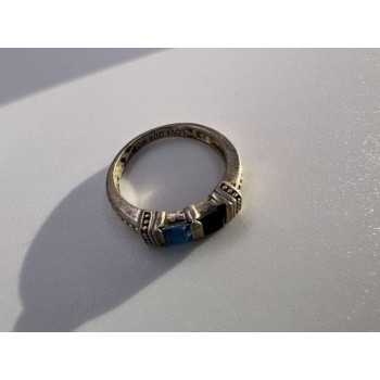 925 Sterling Silver Topaz & Tourmaline Ring Size 5.5