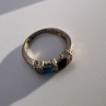 925 Sterling Silver Topaz & Tourmaline Ring Size 5.5
