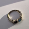 925 Sterling Silver Topaz & Tourmaline Ring Size 5.5