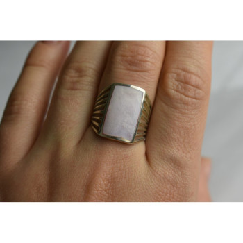 925 STERLING SILVER PINK MOTHER OF PEARL RING SIZE 8
