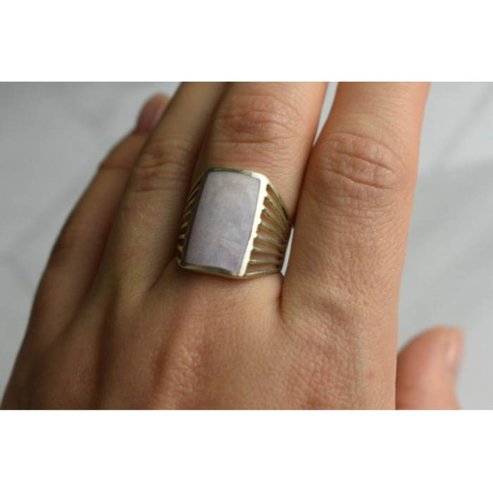 925 STERLING SILVER PINK MOTHER OF PEARL RING SIZE 8