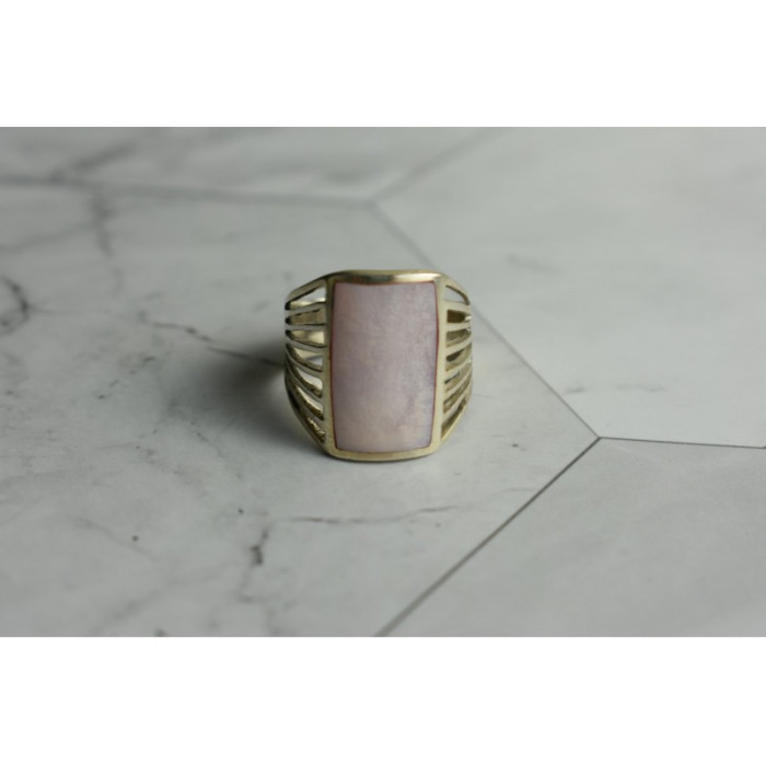 925 STERLING SILVER PINK MOTHER OF PEARL RING SIZE 8