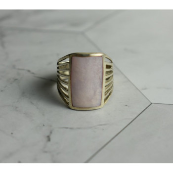 925 Sterling Silver Pink Mother OF Pearl Ring Size 8