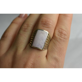 925 STERLING SILVER PINK MOTHER OF PEARL RING SIZE 8