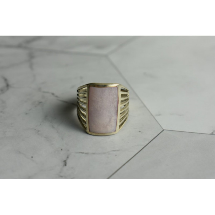 925 STERLING SILVER PINK MOTHER OF PEARL RING SIZE 8