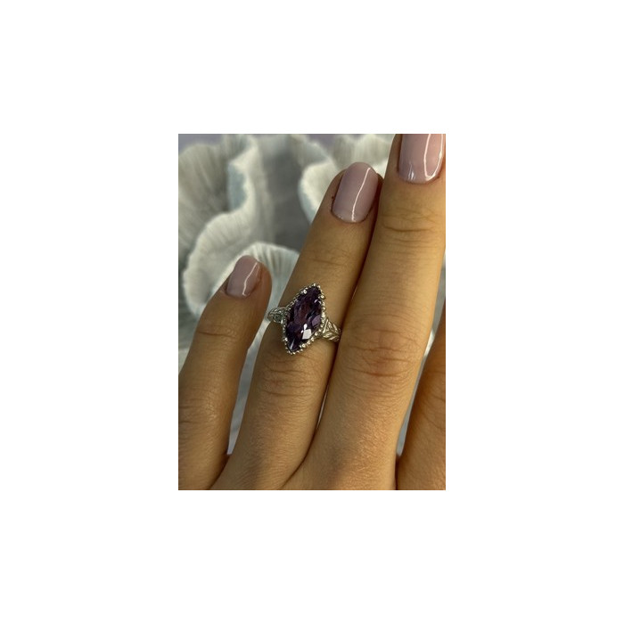 Kabana 925 Sterling Silver Amethyst Ring Size 5