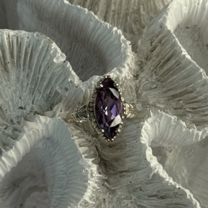 Kabana 925 Sterling Silver Amethyst Ring Size 5