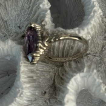 Kabana 925 Sterling Silver Amethyst Ring Size 5