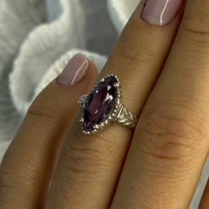 Kabana 925 Sterling Silver Amethyst Ring Size 5