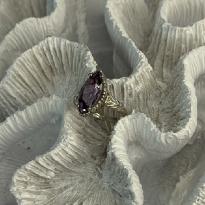 Kabana 925 Sterling Silver Amethyst Ring Size 5