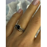 925 Sterling Silver Black Sapphire & Marcasites Ring Size 6