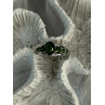 Classy 925 Sterling Silver Emerald Ring Size 7