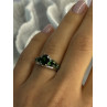 Classy 925 Sterling Silver Emerald Ring Size 7