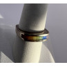 925 Sterling Silver Inlaid Rainbow Gemstone Ring Size 8