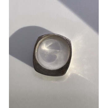 925 Sterling Silver Inlaid Rainbow Gemstone Ring Size 8