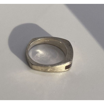 925 Sterling Silver Inlaid Rainbow Gemstone Ring Size 8